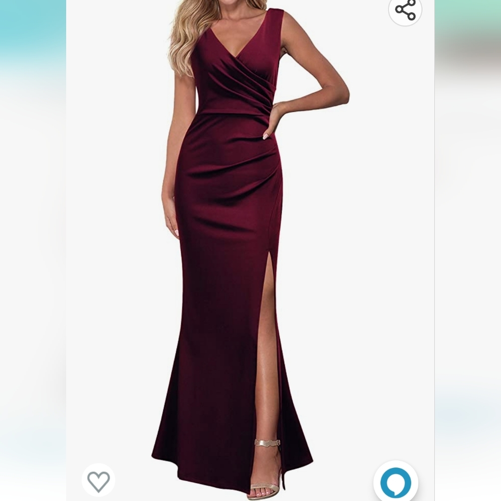 Woosea Sleeveless V Neck Split Evening Cocktail Dress